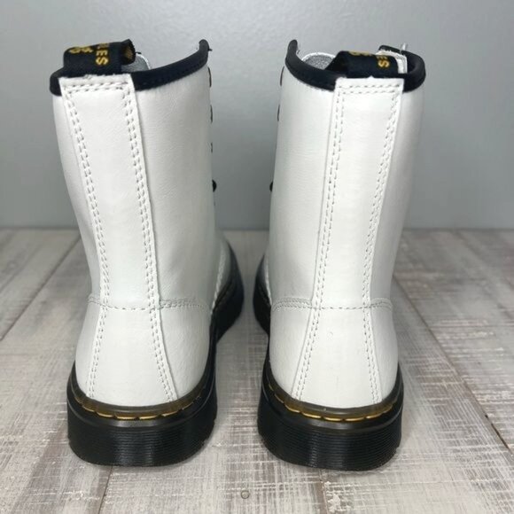 Dr. Martens Zavala Womens White Leather Combat Boots Size 7 US / 6 UK - Picture 6 of 12